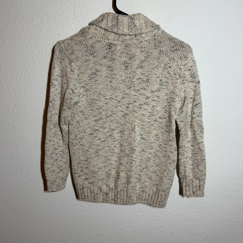 Urban Pipeline Sweater Boys‎ Small Cream Speckled Tight Knit Ribbed Shawl Collar - Picture 3 of 10